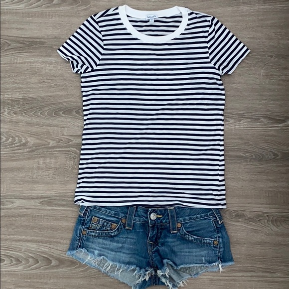 ❤️ Splendid Classic Navy and White Striped T-shirt NWOT - Picture 7 of 7